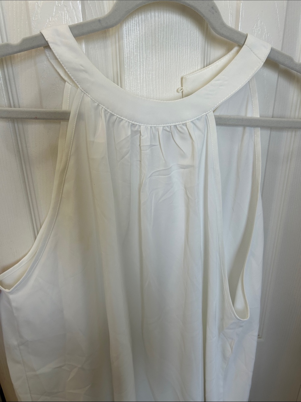 SHEIN Ivory Halter Neck Gathered Camisole